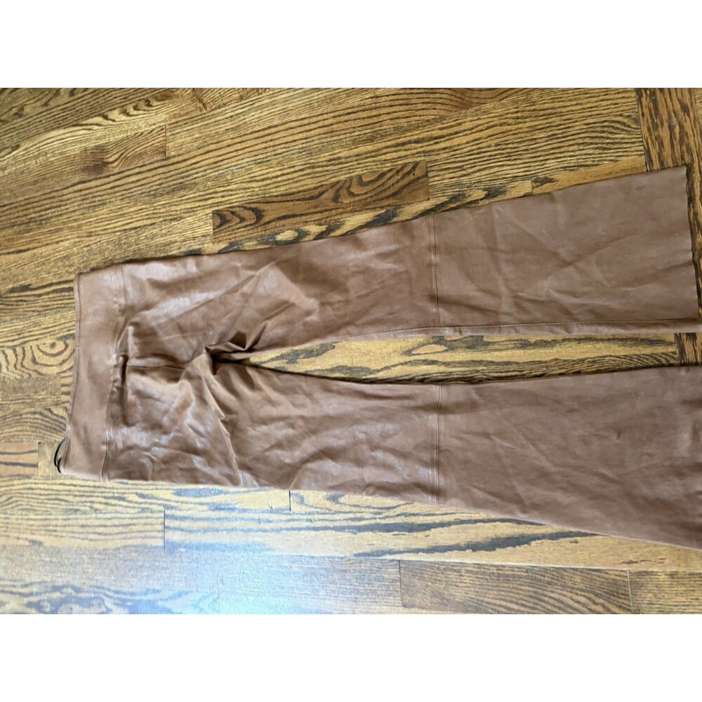 Brown Boot Cut Faux-Leather Pants - Women - Picture 9 of 12